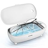 AIRMX Ultrasonic Jewelry Cleaner Machine Portable and Low Noise 450ML 46KHz with Timer, One Button Touching Operation, SUS304 Tank, for Cleaing All Jewelry, Ring, Eyeglass, Watches