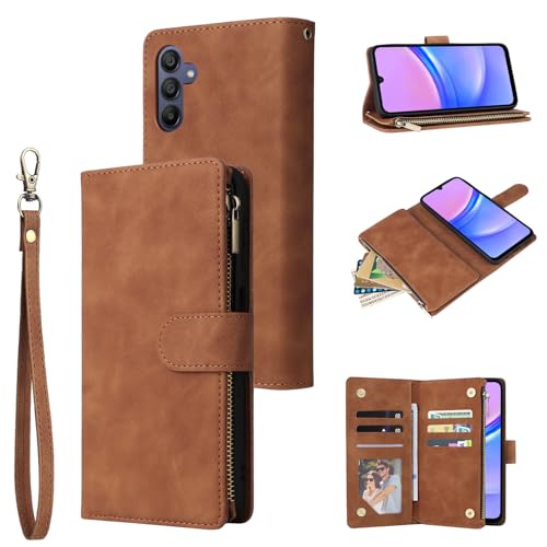 QLTYPRI Coque pour Samsung Galaxy A16 4G/5G, Etui en Cuir PU Portefeuille Rétro Flip Case Antichoc Housse avec Fentes de Cartes Fonction Support pour Samsung...