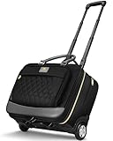 MATEIN Personal Item Rolling Briefcase with Large Wheels, Airline Approved Rolling Laptop Bag Women Men Roller Computer Bag 17.3 Inch, 18x14x8 Anti Theft Underseat Carry On Luggage for Travel Work