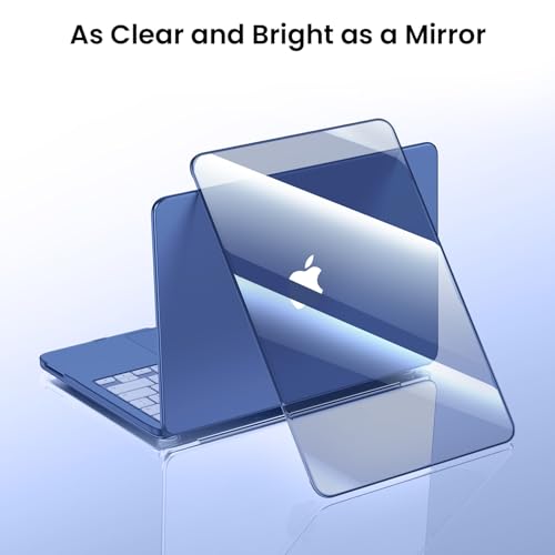Image of BlueSwan Case for MacBook Neo Cover 13 inch 2026 A3404 Clear Hard Shell | Compatible for Apple Mac Neo 13 inch A18 Pro, Glossy Bright Finish, Scratch Resistant Protection, Laptop Skin Accessories, Indigo