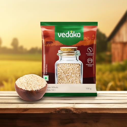 Image of Amazon Brand - Vedaka Sesame | Whole | 100 G | White Til
