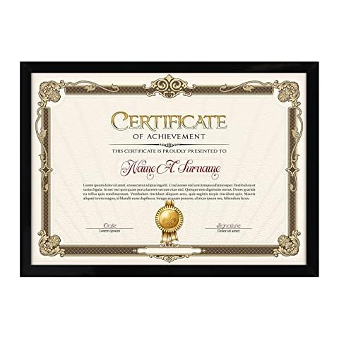 EVERMARKET A4 Without Mats Picture Frames, Black Certificate Diploma Document Frames Set for Tabletop or Wall Display for Arts or Photos or Posters, 31x22cm,Pack of 1 Cover