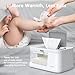 Baby Wipe Warmer Baby Wet Wipes Dispenser, Cozygrow Diaper Wipe Warmer with LED Light & Transparent Viewing Window, Adjustable 95℉-131℉, 1.5 Meter Plug Cord