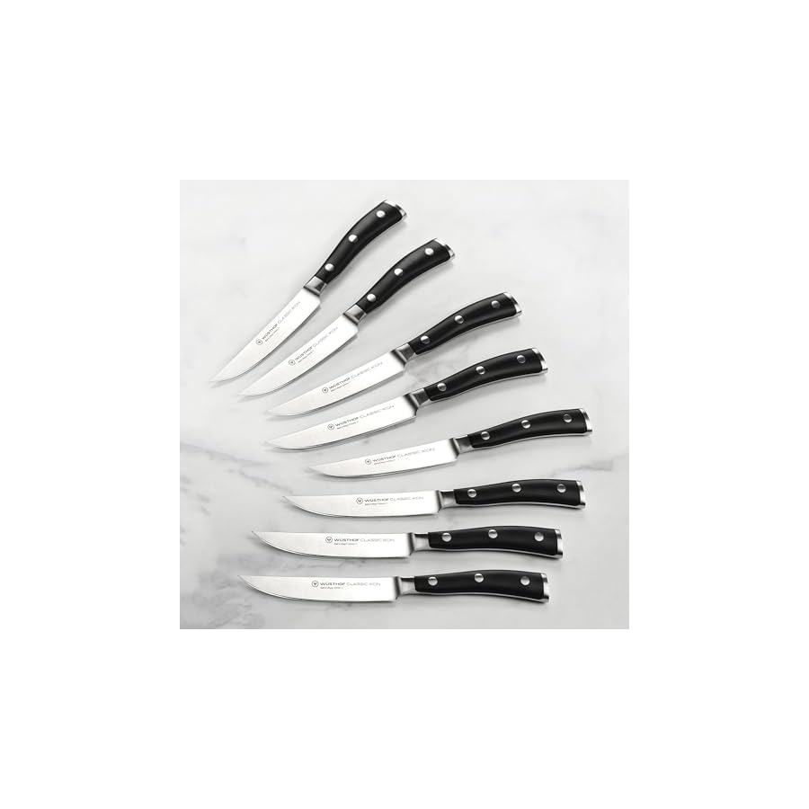 Wusthof Classic Ikon 8-piece Steak Knife Set with Wood Case