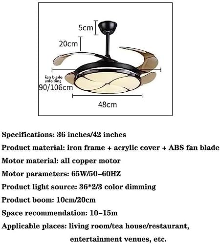 Ventilateur de plafond avec lumières LED rétractables et télécommande moderne - 6