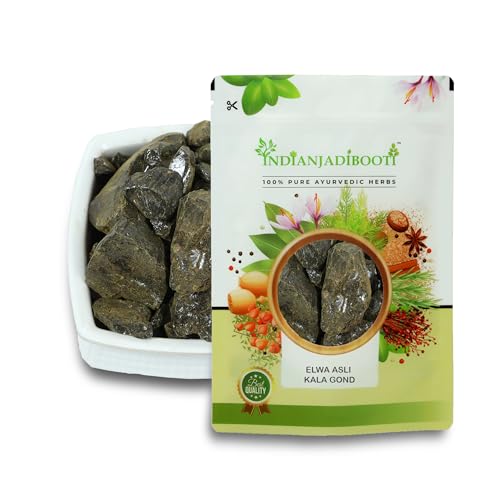 Image of IndianJadiBooti Pure Kala Gond (Gond Siyah) | Traditional Black Resin for Structural Harmony, Joint Resilience & Vata Balance | 250 Grams | Pack Of 2