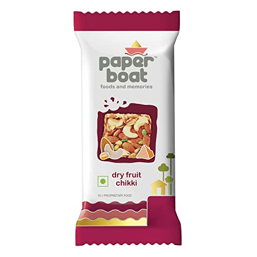 Image of Paper Boat Pani Puri Pellets, Ready to Fry, No Added Colours and Preservatives (400g), Paper Boat Dry Fruit Chikki, No Added Preservatives and Colours (Pack of 10, 25g Each)