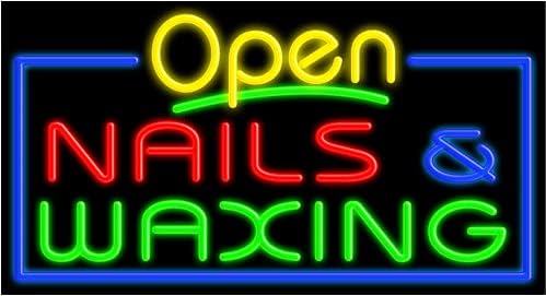 Nail & Waxing - Letrero de neón de vidrio #15412, fabricado en Estados Unidos