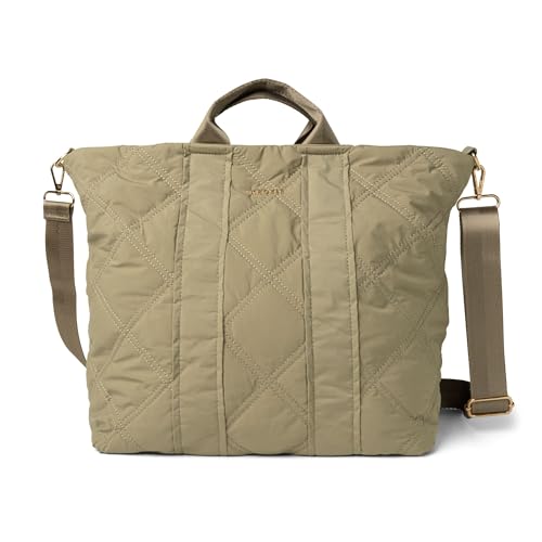 Image of KEDZIE Cloud 9 Quilted Puffer Tote Bag Crossbody Purse for Women - Sage
