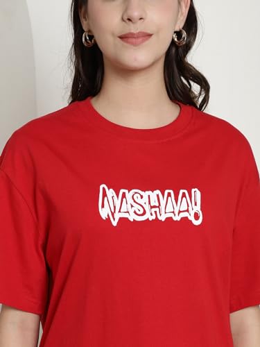 Image of Style Go Pure Cotton Oversized Baggy Fit Drop Shoulder Aesthetic & Cool Graphic Printed Half Sleeve Tshirt for Women || Trendy Tees || Casual Loose Korean T-Shirt (Pack 2)