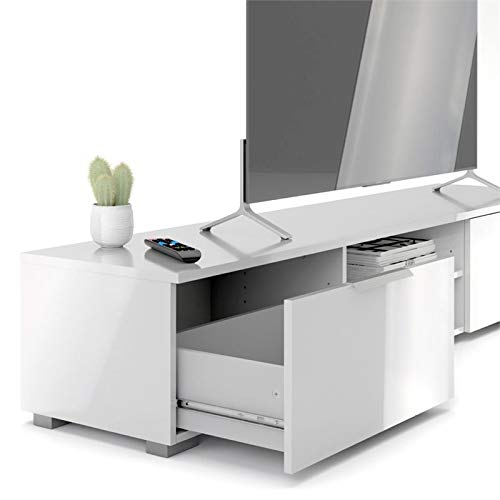 Pemberly Row Wood 67" Modern Tv Stand With Storage In Glossy White #TOP5