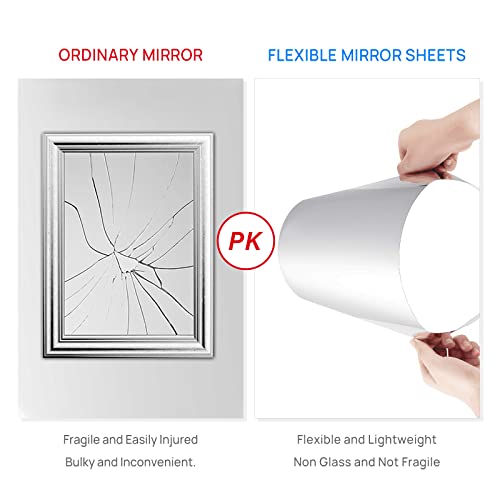 Decotalk Mirror Sticker Mirror Adhesive Mirror Sticker For Walls Flexible Mirror Wall Stickers For Craft Soft Mirror Film Peel And Stick Mirror Sticker Reflective Kids Mirror Non-Glass 12"X120" #TOP3