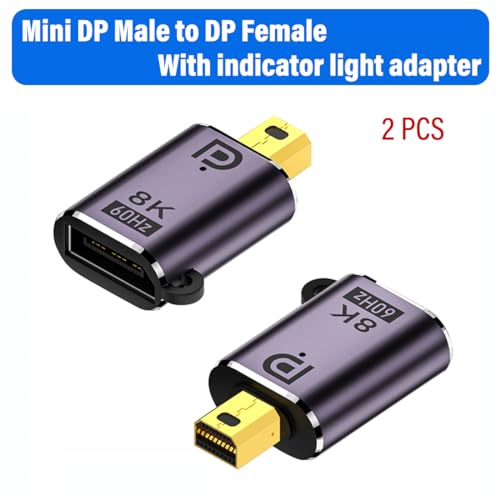 2 adaptadores Mini DisplayPort macho a DisplayPort hembra miniatura 4