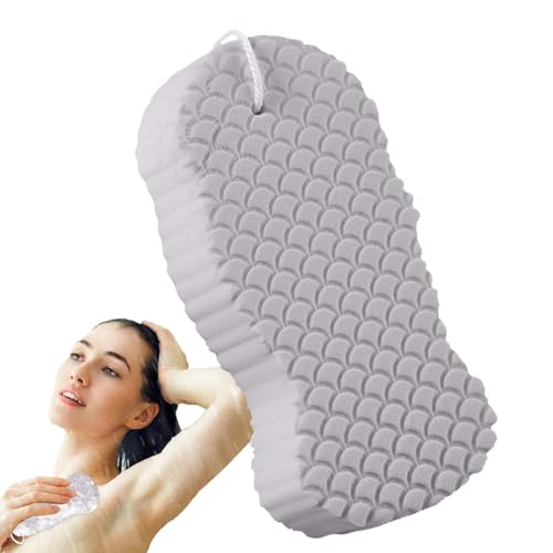 Esponja De Ducha De Cuerpo Suave - Esponja De Baño Exfoliante En 3D | Exfoliante Corporal Absorbente Suave Para La Ducha | Removedor De Piel Muerta Reutilizable Para Hombres Y Mujeres (Gris)