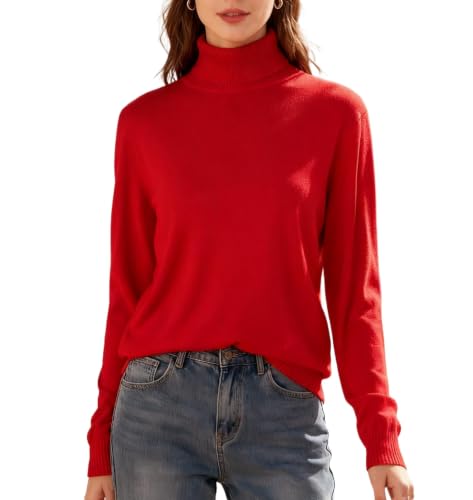 Image of SANGTREE Women's Turtleneck Sweaters Long Sleeve Pullover Tops | Breathable Lightweitht Fabric| Fall Winter Fashion Outfits| Perfect for Daily,Office,Vacations,Holiday,Family Gatherings Etc.