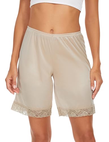Image of GYS Slip Shorts Culotte for Women Split Skirt Lace Pettipants Bloomer