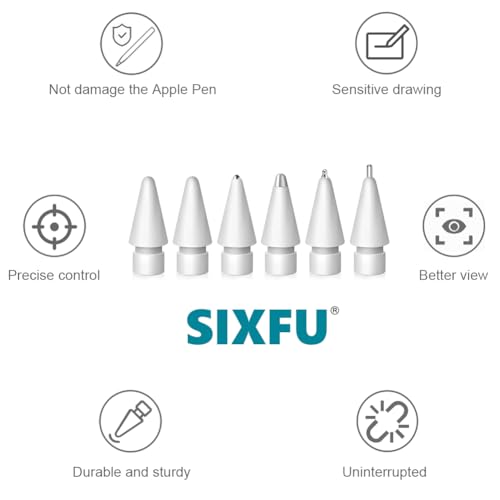 Image of Nib Tips for Apple Pencil Tips, Apple Pencil Pro Tips Set, Professional Sturdy Apple Pen Tips Replacement with Blue Case Accessories Compatible with iPad Pencil 2 /1 USB C Tips(6 PCS)