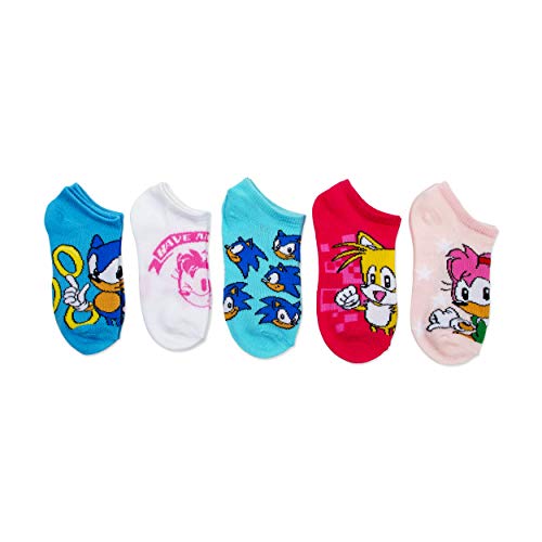 Sonic The Hedgehog girls Sonic 5 Pack No Show Casual Sock, Assorted Pastel, 6-8.5 US - Image 3