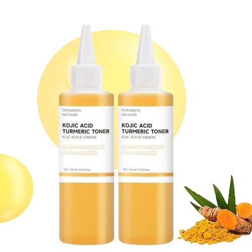 Kojic Acid Turmeric Toner, 150ml Turmeric Dark Spots Corrector Hydrating Toner, Dark Spots Serum for Face for Women, for Dry Oily Skin (2)
