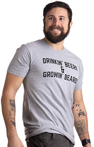 Ann Arbor T-shirt Co. Drinkin' Beers & Growing Beards | Funny Drinking Buddies Beer Games Party T-Shirt-(Adult,XL) Sport Grey - Image 4