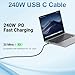 80Gbps USB C Cable 6.6FT 2 packs Compatible for Thunderbolt 5, SUMPK 240W USB 4 Cable Fast Charging with 16K, Dual 8K/6K Video Monitor Compatible for Thunderbolt 4/3, iPhone 16/15, SSD, MacBook M4 Pro