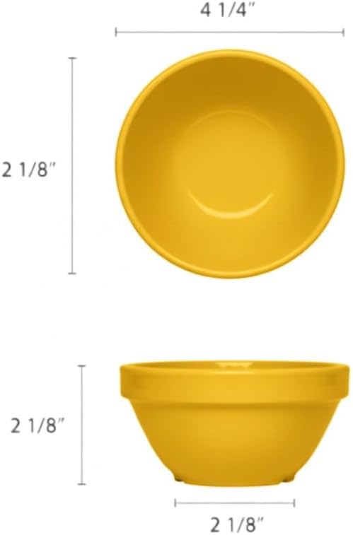 TrueCraftware- 8 oz Bouillon Cup Yellow Color Melamine Set of 12- Dishwasher Safe Break-Resistant Reusable Bowls Serving Soup Bowl Broth Cups Soup Bowls Ice Cream Dipping Sauce