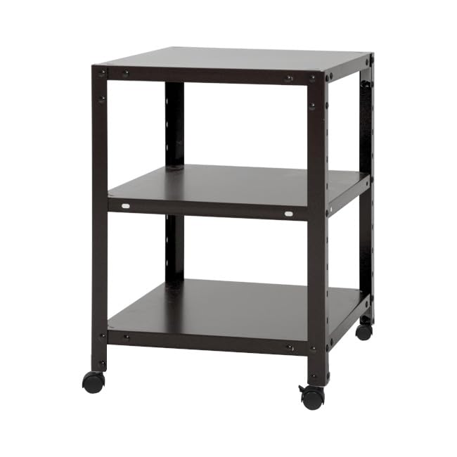 Bauhütte ブラックスチールラック キャスター付き Amazon｜組立簡単