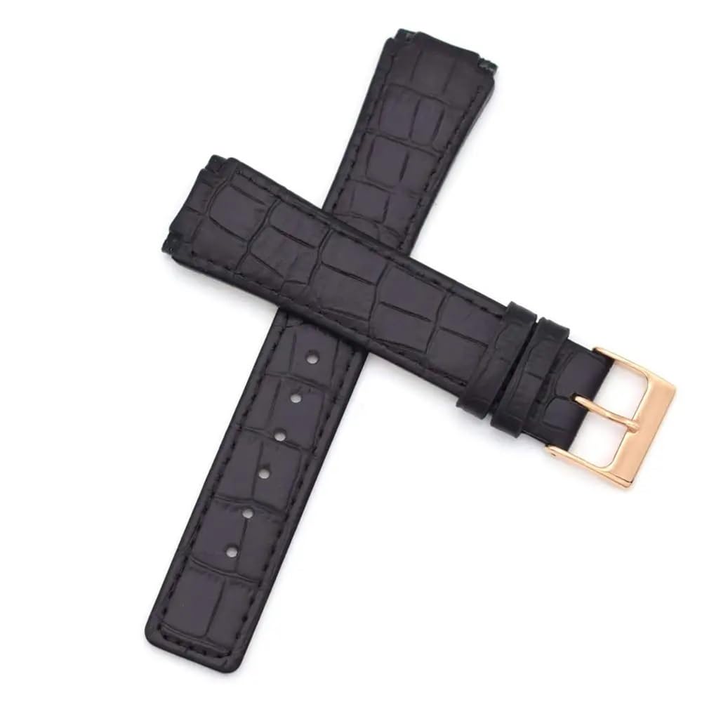 Bracelet montre cuir véritable anti-usure pour Skagen 331XLRLBO 331XLRLDO noir