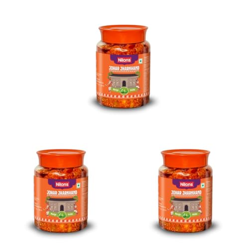 Image of Nilon's Johar Jharkhand Mango Pickle (475g) Homemade Aam Ka Aachar | Spicy & Tangy Pickle in Authentic Jharkhand Style with Raw Mango, Mustard Oil & Spices with No Added Artificial Colour (Pack of 3)