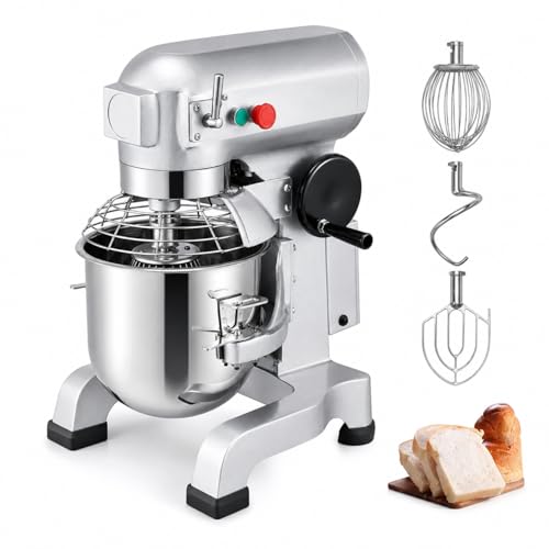 Batidora de alimentos comercial de alta velocidad de 30 L, batidora de pie de 3 velocidades con altura de cuenco ajustable, piezas extraíbles y protector de parada automático