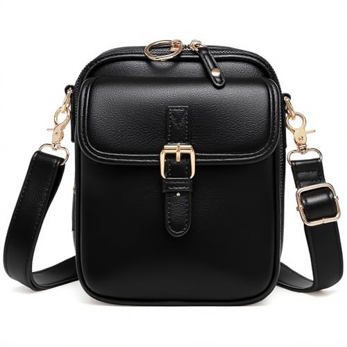 Vintage Messenger Bag Leather Crossbody Bags for Women Men Small Anti Theft Cross Body Shoulder Purse with Card Slots