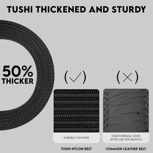 Image of TUSHI Ratchet Golf Casual Belt for Men, Nylon Web Tactical Work Belt with Automatic Slide Buckle