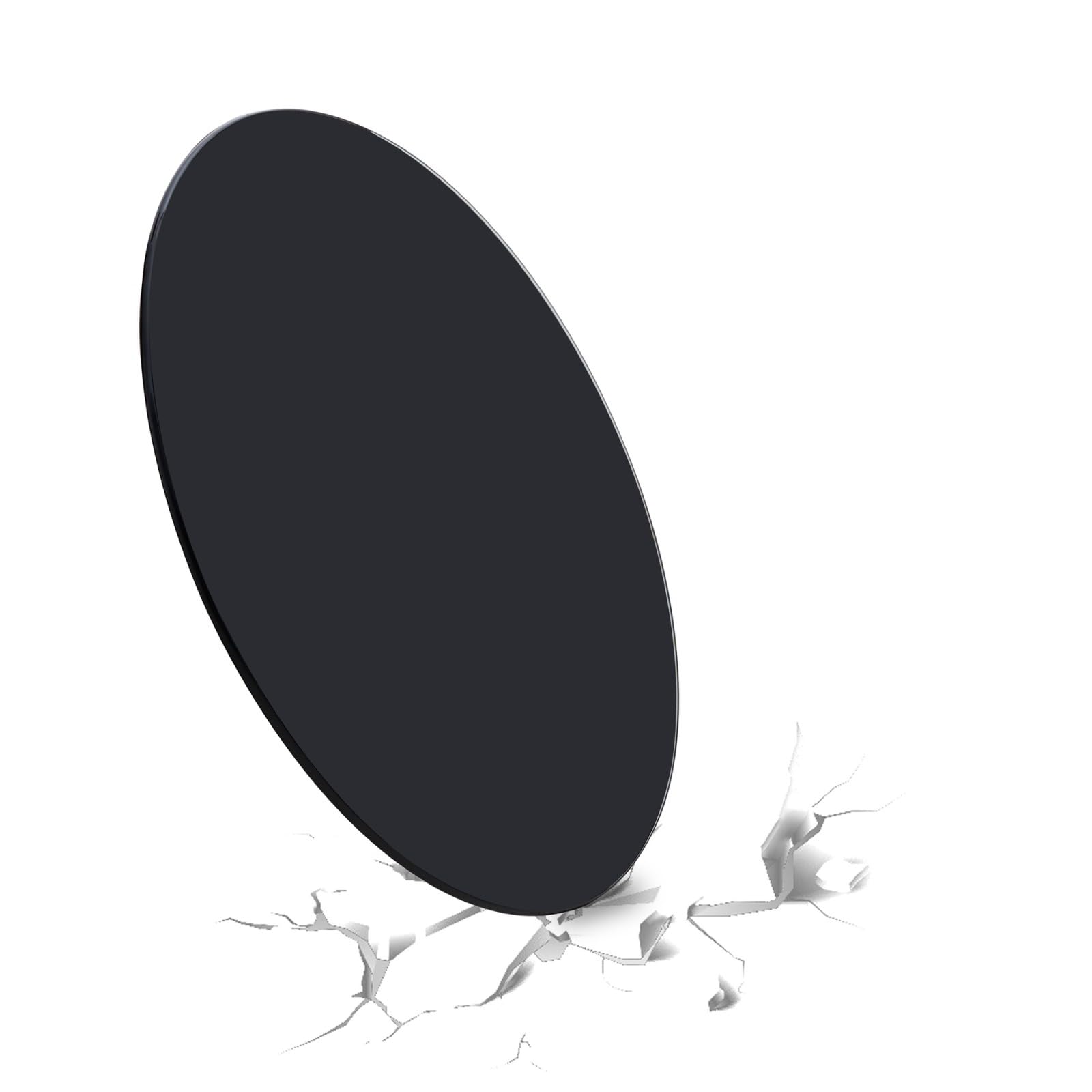 Tempered Glass Round Table Top 35.4 Inch Diameter, 3/8 Inch Thick, Heavy-Duty Safety Glass Circle for Dining Table, Desk, Patio Base Replacement-Black