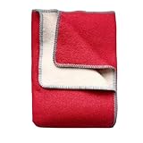 JOWOLLINA WoolOnly Doubleface Wendedecke Plaid aus norwegischer Wolle 130×200 cm (Coral)