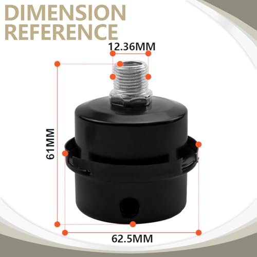 Bwintech 2 Stück Luftkompressor Schalldämpfer Schalldämpfer 1/4 Gewinde Schwarz Metall Ansaugfilter Schalldämpfer für öllosen Luftkompressor