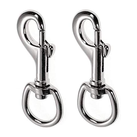 2 Stück Robusten Karabinerhaken Hundeleine, Silber Drehgelenk Karabinerhaken, Schnalle Drehgelenk Karabinerhaken, für Hundeleine,Bergsteigen, Schlüsselbund, Schnalle für Haustiere Cover