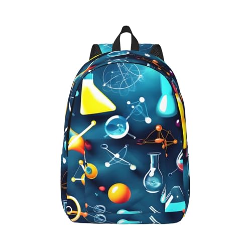 Mochila de senderismo con diseño de química urbana y compartimentos organizadores