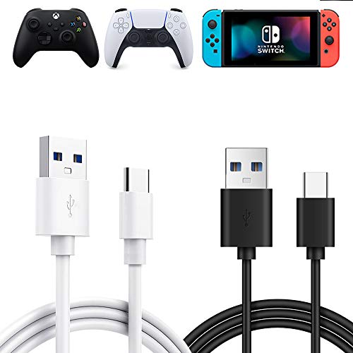 [2 Pack] PS5 Controller Type C Charging Cable Fast Charge, Joso 10ft 3A USB A to USB C Quick Data Sync Charger Cord for Playstation 5, Xbox Series S X, Elite 2, Nintendo Switch & Pro, Smartphone