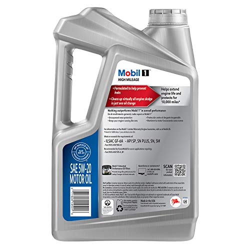 Mobil 1 High Mileage Full Synthetic Motor Oil 5W-20, 5 Quart Mobil 1 High Mileage Full Synthetic Motor Oil 5W-20, 5 Quart