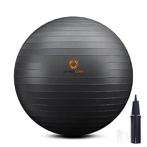 Image of Primasole Exercise Ball for Balance Stability Fitness Workout Yoga Pilates at Home Office & Gym Birthing Ball for Pregnancy, Office Ball Chair