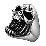 Bague crâne : légère, robuste, sans danger pour la peau de vos doigts, aspect très et vous rend plus attrayant, bague homme