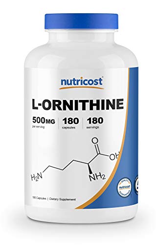 Nutricost L-Ornithine 500mg, 180 Capsules - Non-GMO and Gluten Free
