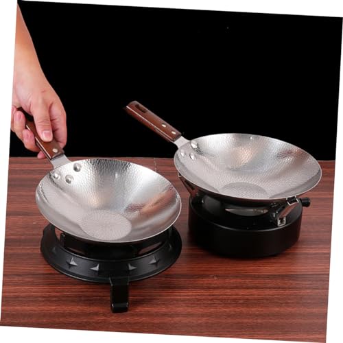 Wok de Acero Inoxidable 22 cm con Mango de Madera miniatura 2