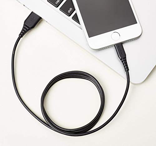 Image of AmazonBasics Apple Certified Lightning to USB Charge and Sync Cable, 3 Feet (0.9 Meters), Pack of 2 - Black