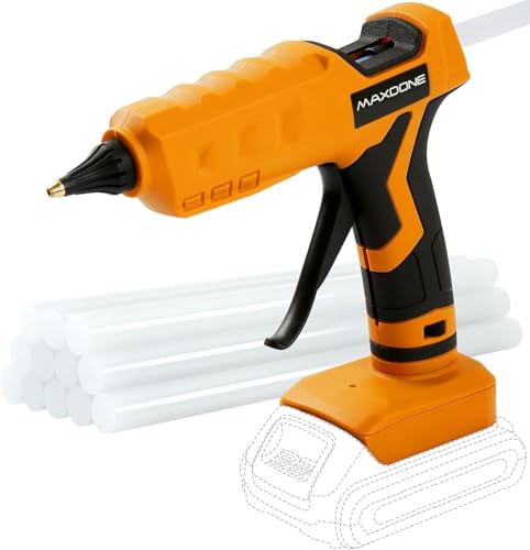 100W Cordless Hot Glue Gun for Dewalt 18V XR li-ion Battery, Upgraded Glue Gun for Crafting with 11mm Glue Sticks, Quick Heating, Anti-Drip Nozzle for DIY, Repair (Tool Only, NO Battery, NO Charger)