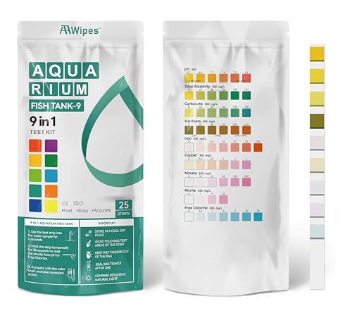 AAwipes Fish Tank Marine Water Test Strips 9-in-1 |25 Strips | Freshwater, Saltwater & Reef Tanks Quick & Accurate Test pH, Carbonate, Copper, Alkalinity, Hardness, Chlorine, Nitrate, Nitrite, etc - image 8
