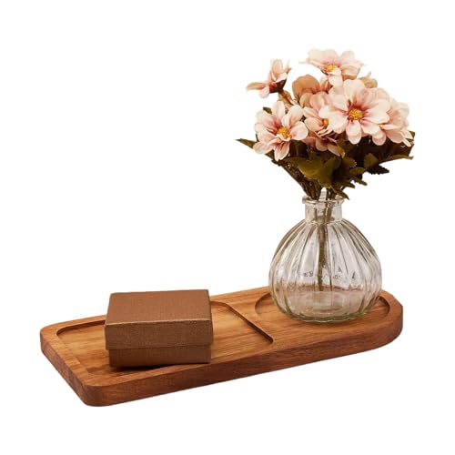Plateau de service en bois rustique à compartiments pour apéritif