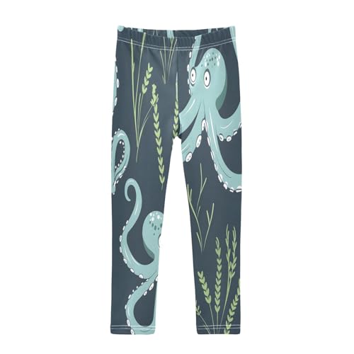 Bolaz Toddler Girls Leggings Printed Yoga Pants Leggings Water Grass Octopus for Kids