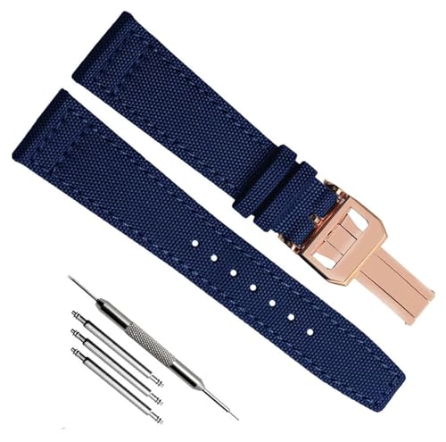 Bracelet de montre en Nylon bleu interchangeable 22mm pour montre de pilote