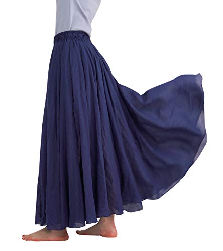 FEOYA Maxi Skirts for Women Cotton Linen Bohemian Long Skirt Two Layer Swing A-Line Flowy Skirt2